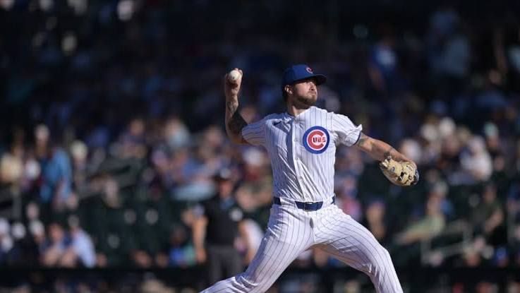 Tyler Santana pitching for the Cubs organization