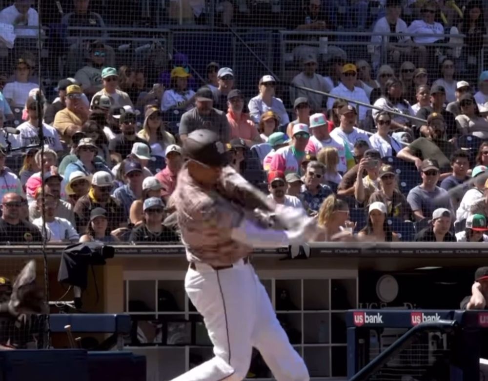 Manny Machado batting in a Padres game