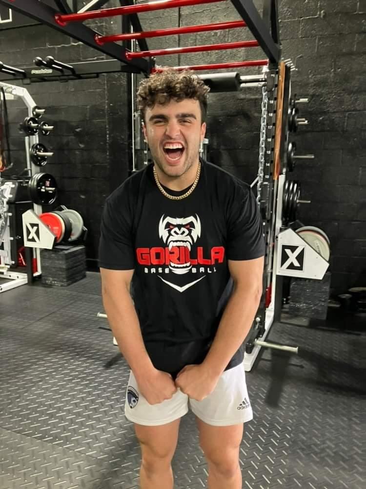 Sal Stewart at the Gorilla Baseball training facility